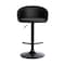 Armen Living Montego Adjustable Black Faux Leather Swivel Barstool in Black Powder Coated Finish LCMGBABLBL - alternate 2